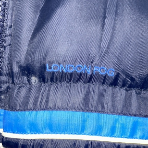 London Fog Blue With Stripe Puffer Kids Coat- M (5-6) - Picture 2 of 5
